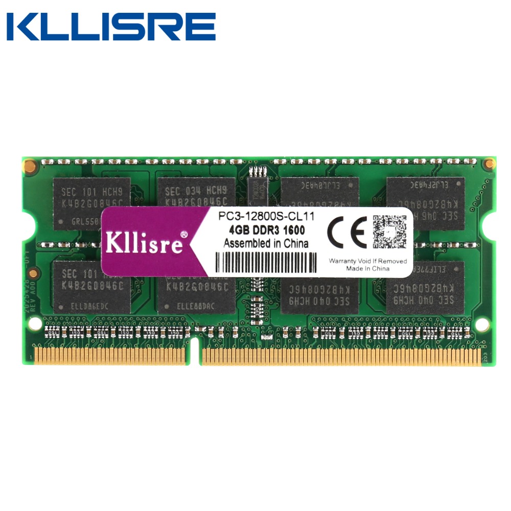 Kllisre DDR3 DDR4 8GB 4GB 16GB laptop Ram 1333 1600 2400 2666 2133 DDR3L 204pin Sodimm Notebook memory. 