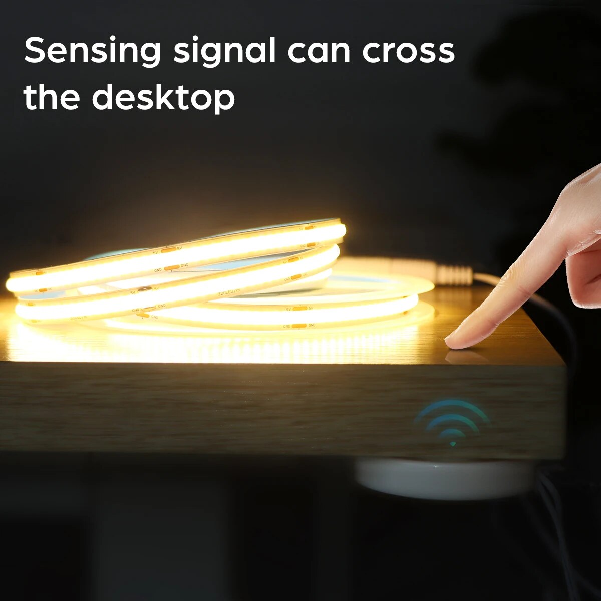Dimmable USB 5V LED Under Cabinet Light COB Strip With Penetrable Wood Mirror Hand Scan Touch Sensor Switch DIY Kitchen Lighting. 