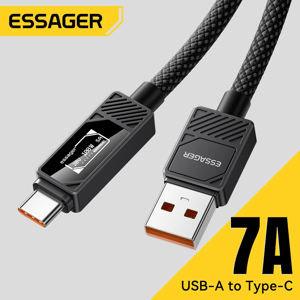 ESSAGER 100W USB Type C To USB C Cable For MacBook iPhone17 16 15 iPad Samsung Xiaomi PD Fast Charging Charger Cord 5A E-Marker