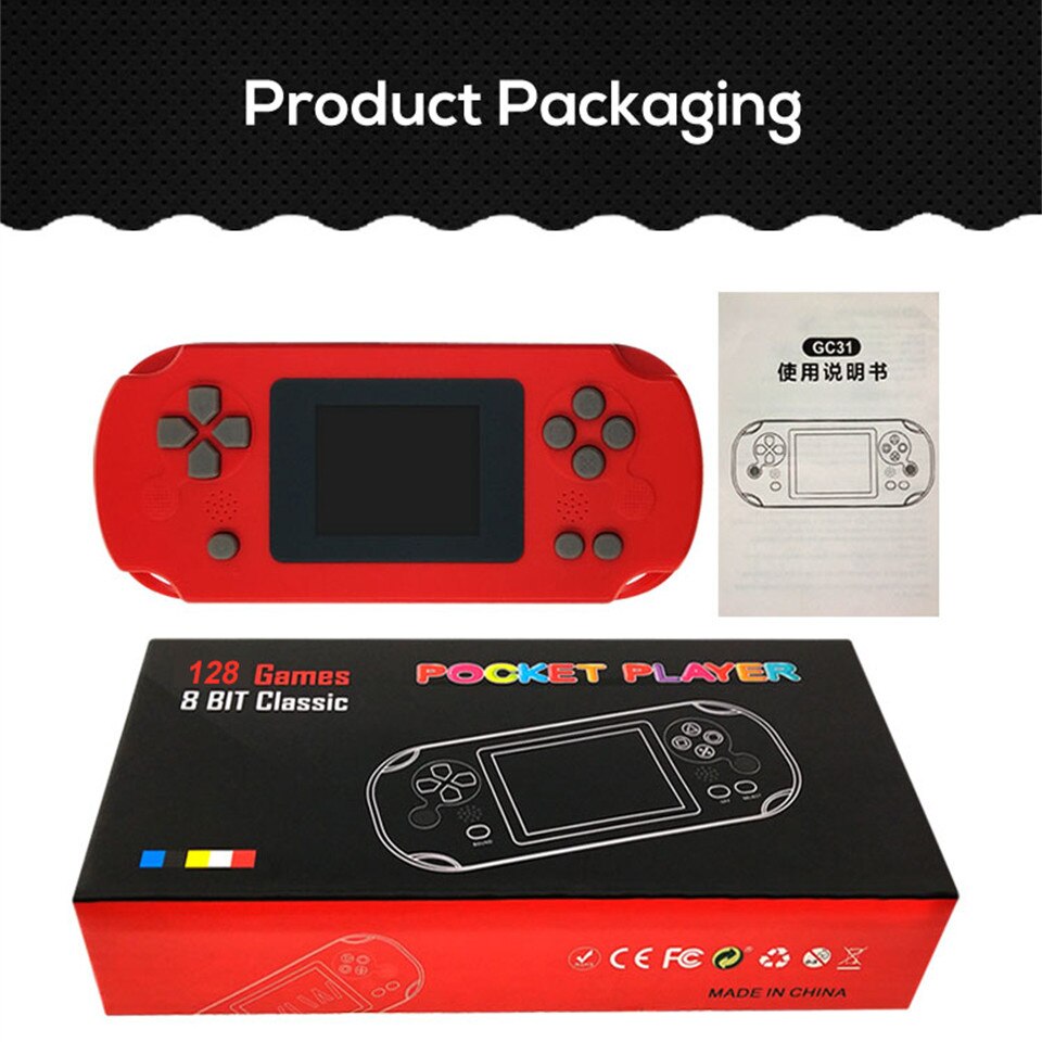 GAMINJA GC31 Retro Portable Mini Handheld Video Game Console TFT Color Screen Kids Game Player Built in 8Bit Games. 