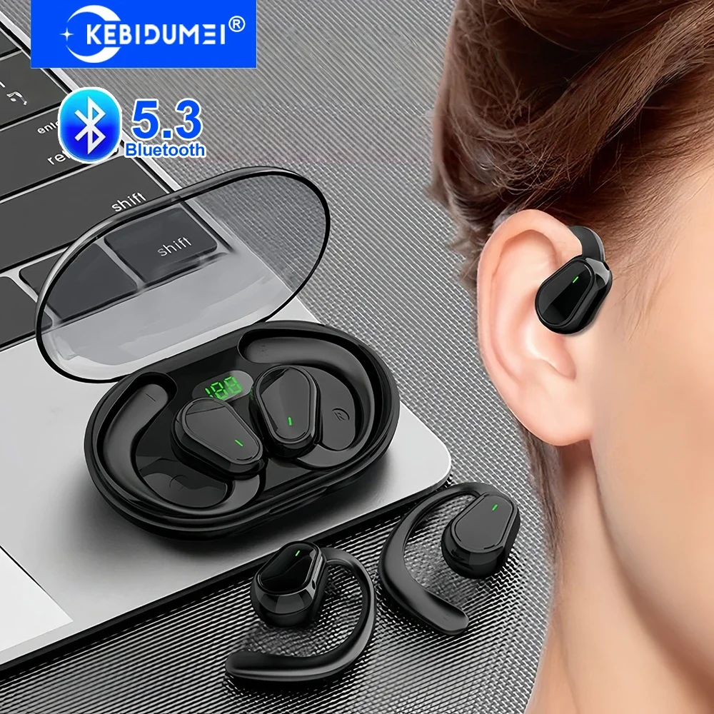 Bluetooth 5.3 Headphones Ear Hook Earphones Wireless Earphones HiFi Stereo Waterproof Headset Noise Reduction Earbuds for Phone