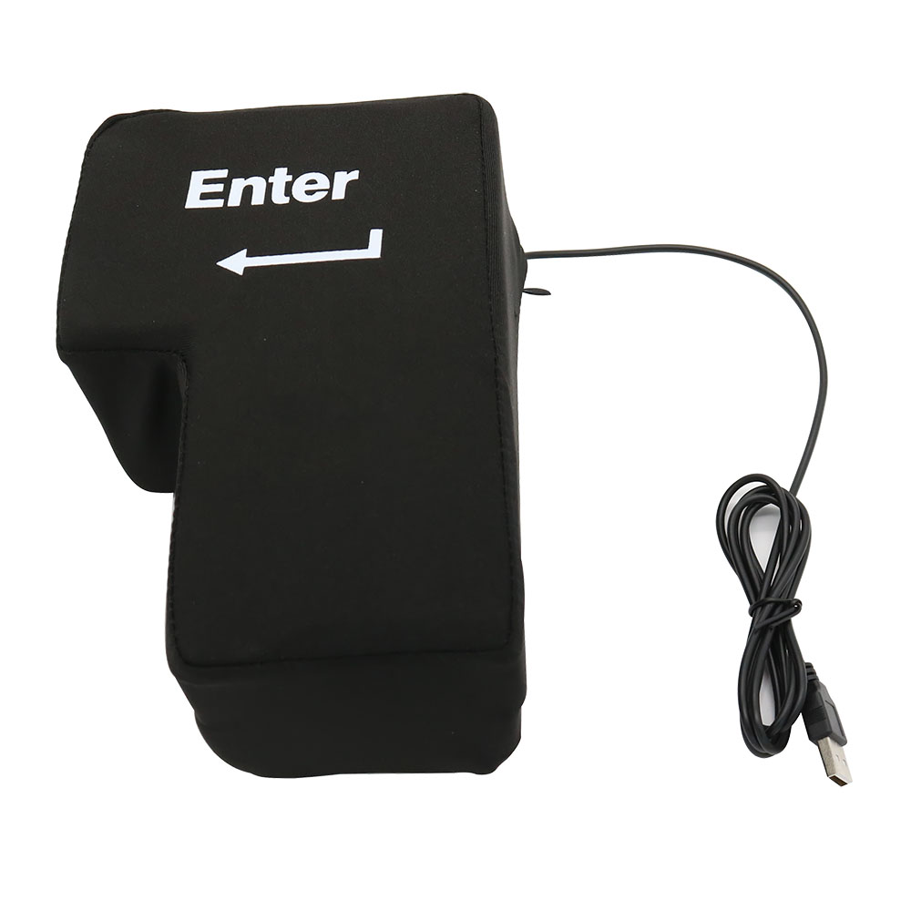 Big USB Enter Key Anti Stress Button Decompression Computer Any Vent Pillows Button Desktop Pillow For Programmer. 