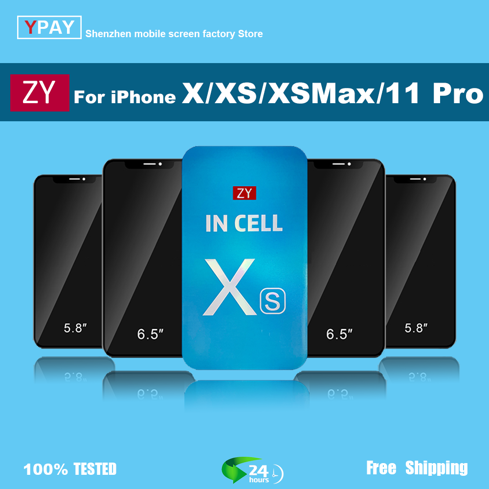 ZY Incell screen For iPhone X XS XR XsMax 11 12 13 LCD Display Touch Screen Digitizer Assembly Replacement Parts LCDs TRUE TONE. 