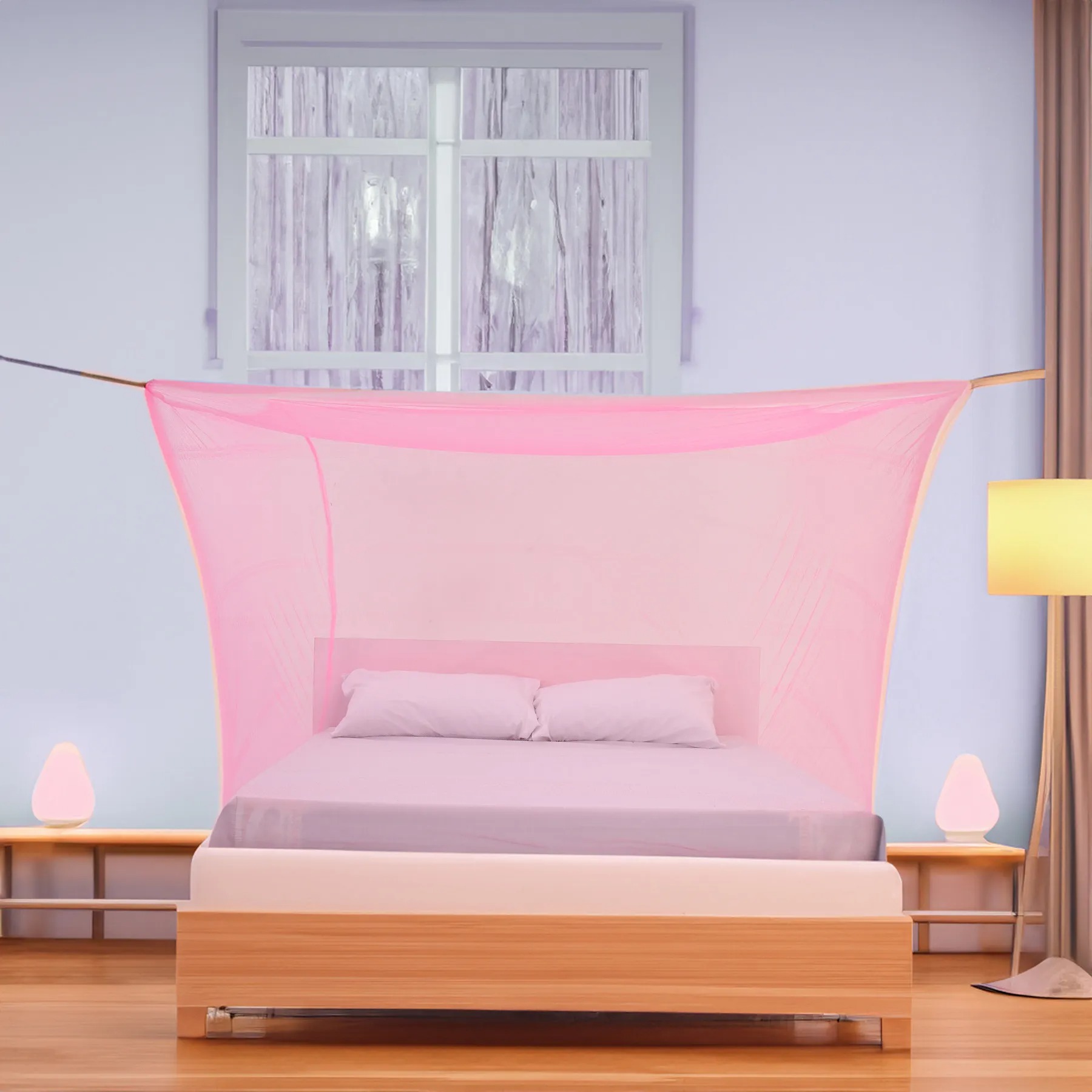 Magic Moshari / Mosquito Net Standard Quality - Pink Color 5ft by 7ft