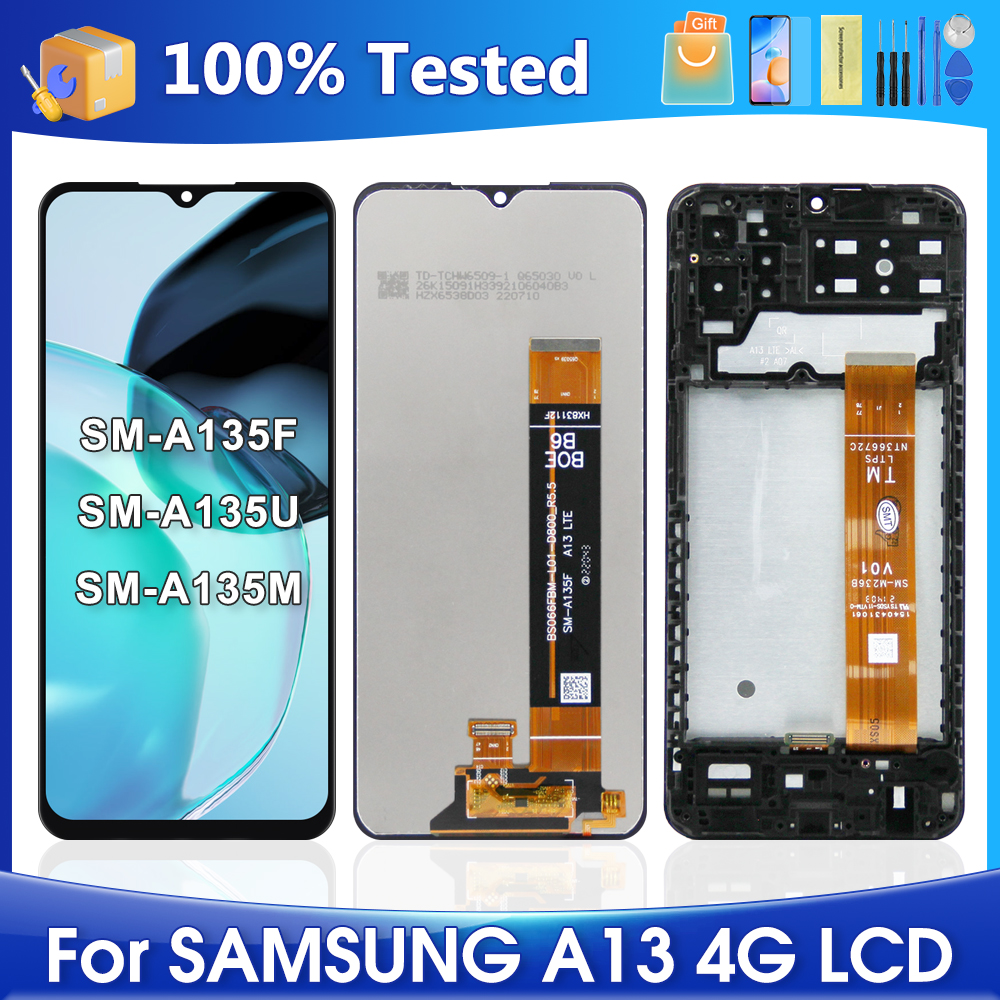 6.6''A13 4G For Samsung For Original A135F A135M A135U A135U1 A135N LCD Display Touch Screen Digitizer Assembly Replacement