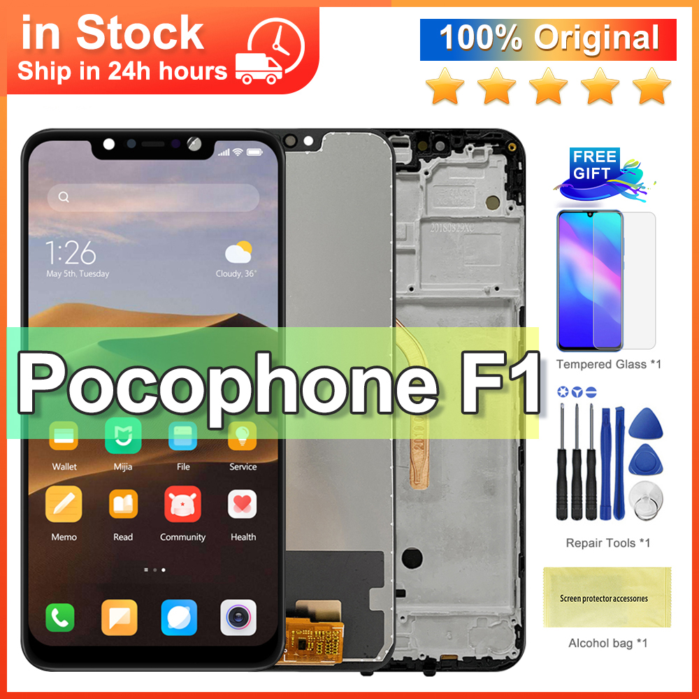 6.18'' Original Poco F1 Lcd Display For Xiaomi Pocophone F1 Lcd Display Touch Screen Digitizer Assembly For Xiaomi PocophoneF1. 