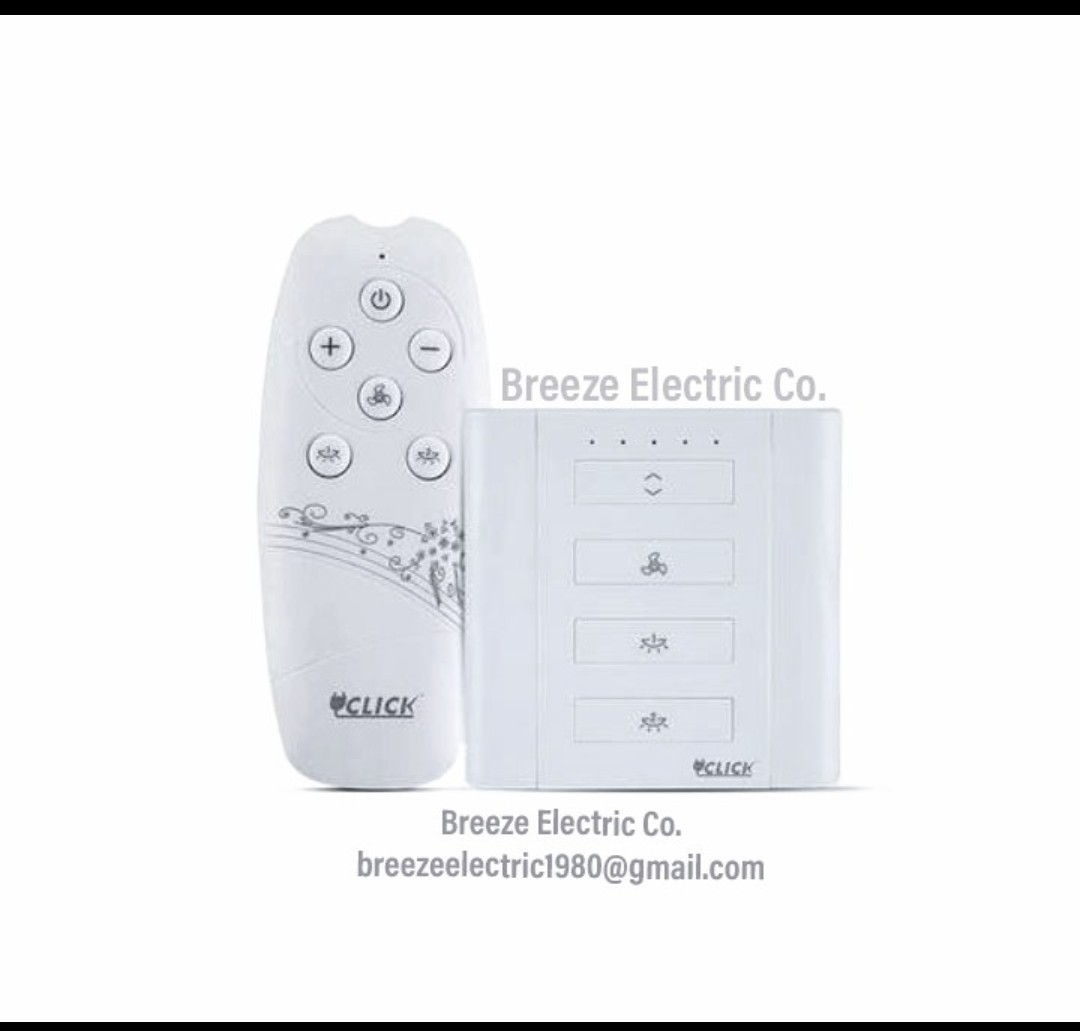 Remote control switch. 2 Lights, 1 Fan. Click.. 