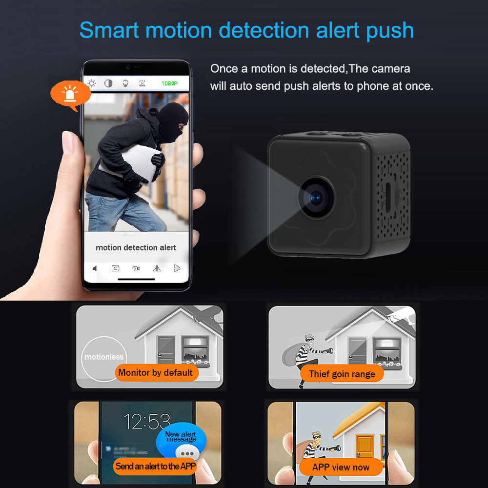 Mini Camera Wireless WiFi Remote Monitor Camera Tiny Home IP Camera No need to plug in Super-long battery life. 