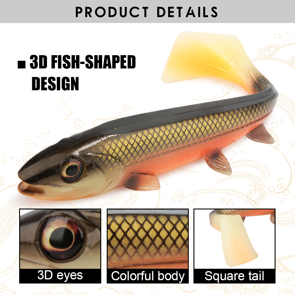 Spinpoler 14cm/18cm Shad Pike Lure Swimbait Square Tail For Pike Perch Catfish Zander Soft Artificial Bait Big Game Fishing Gear. 