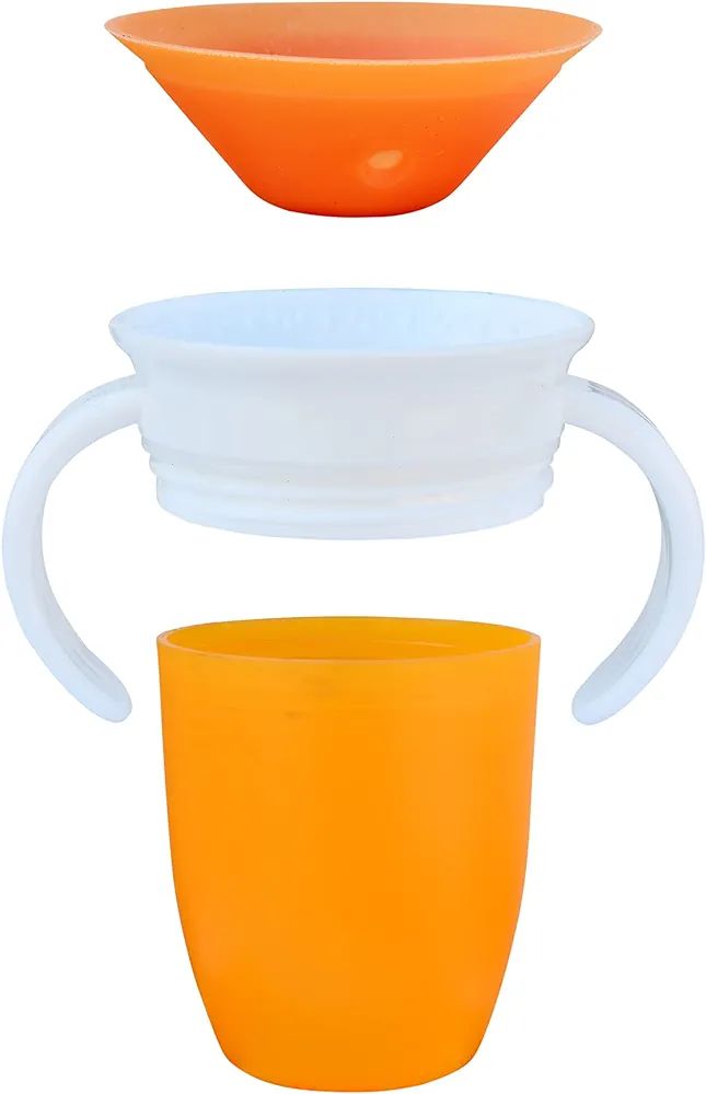 1.THE LITTLE LOOKERS Leak Proof/Spill Proof Transition 

2.Training Sipper/ 360 Degree Sippy Cups with Handles 

3. Easy to Grip Miracle Cups for Toddlers/Kids/Children 207 ml/ 7 oz. (3 colour. 