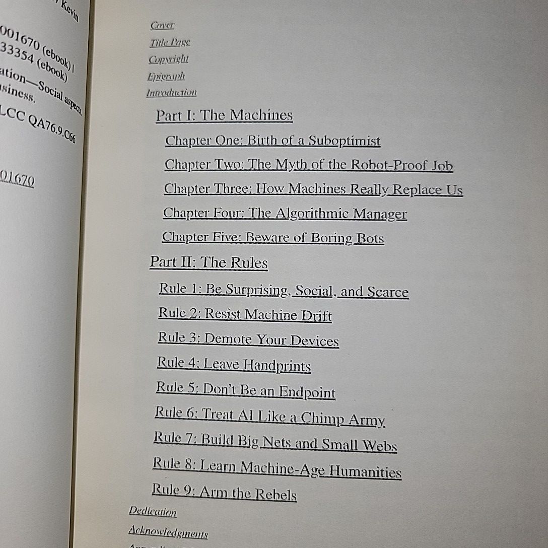Futureproof; 9 Rules for Humans in The Age of Automation By Kevin Roose. 