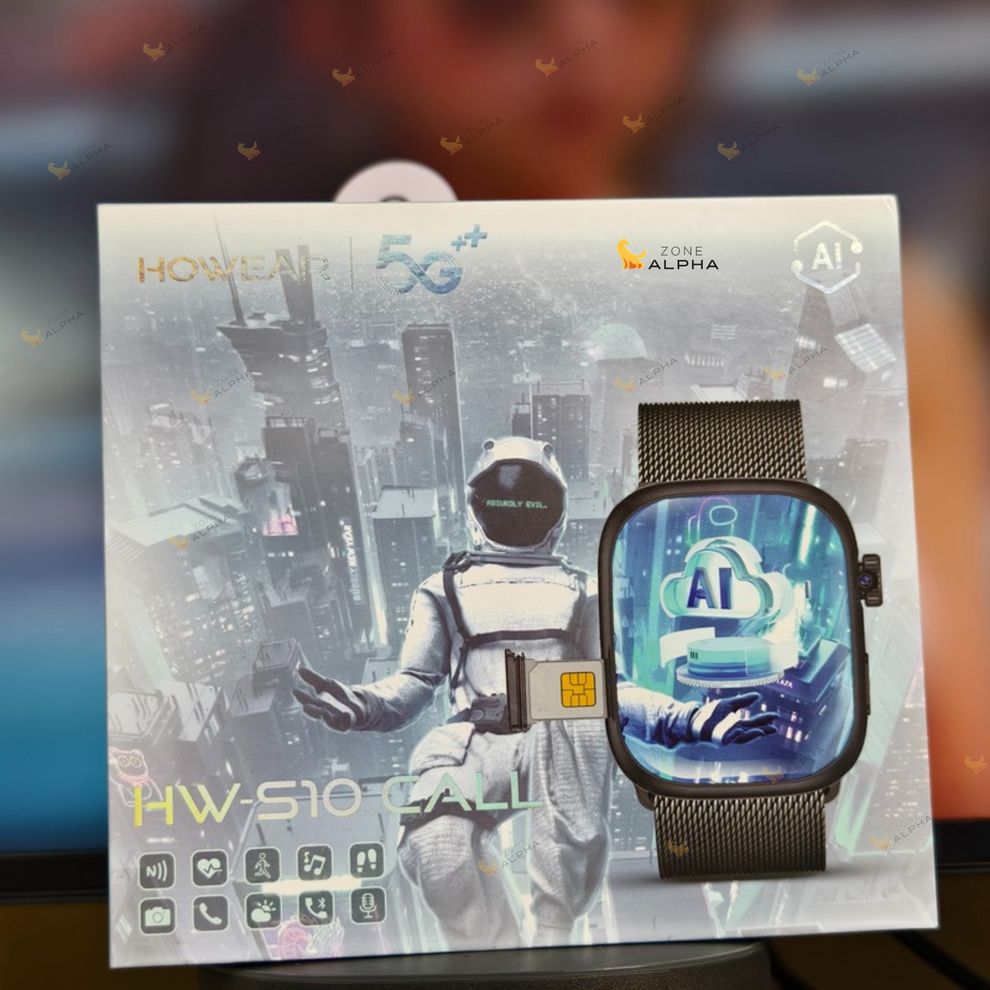 HOWEAR HW S10 Call | 5G Android Smart watch (Ram-4GB+Rom-64GB) 180 Degree Rotational Camera Amoled Display 4G/5G Support 3 Straps for Men And Women. 