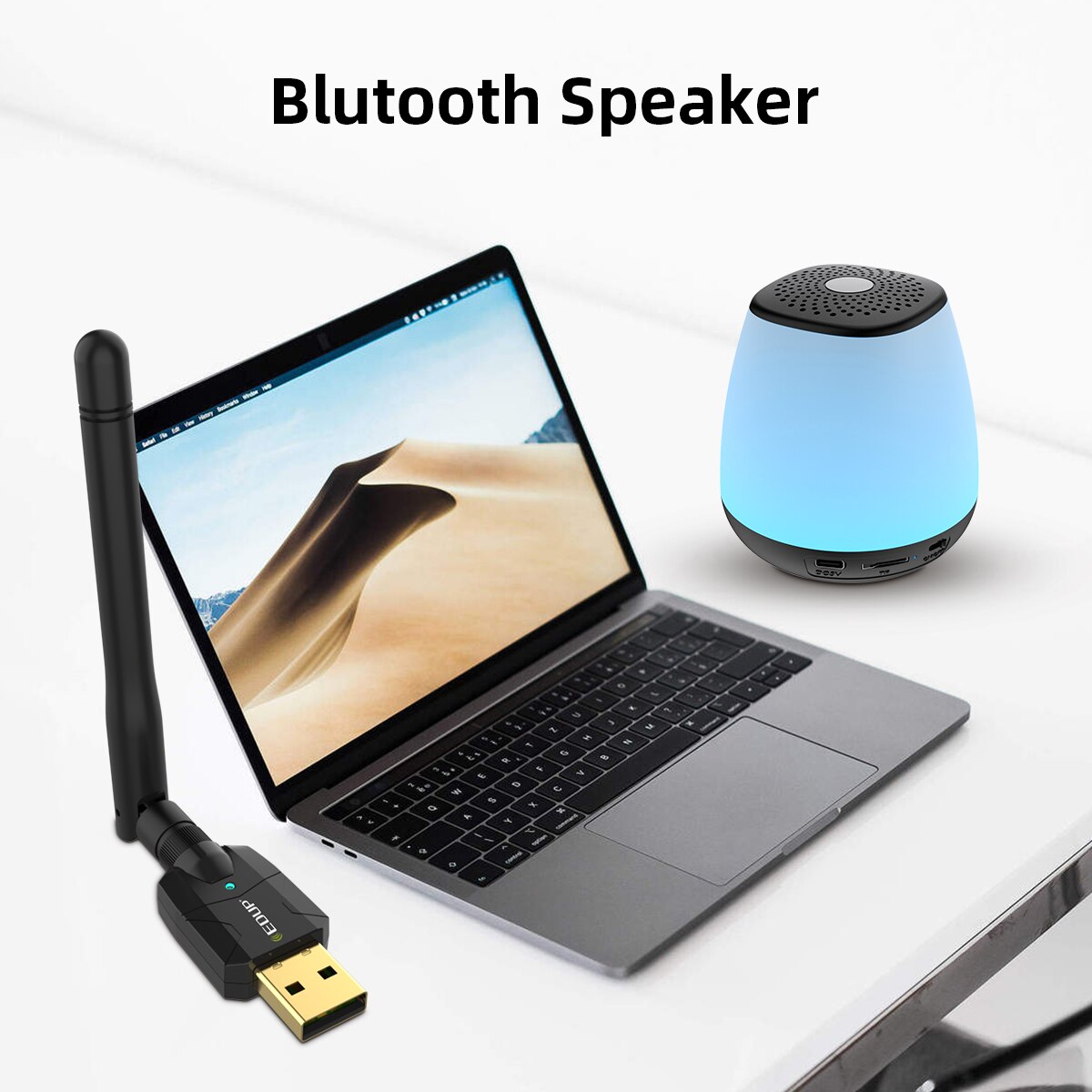 EDUP 100M Bluetooth Adapter USB Bluetooth 5.1 Wireless Receiver Transfer For PC and Desktop Audio Wireless Mouse Adapter. 