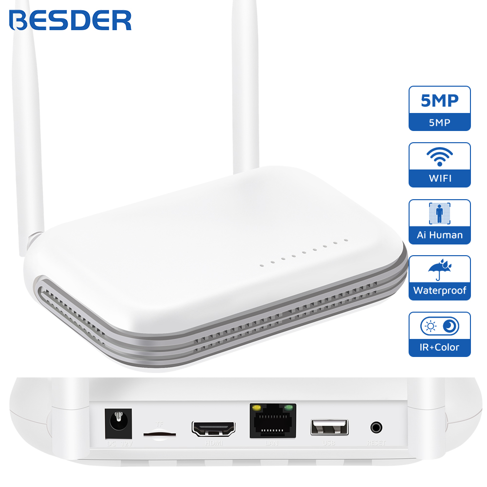 WiFi NVR 8CH / 4CH 6MP H.265 Onvif Network Video Recorder for Wireless Security System Support Face Detection 2.5'' HDD iCSee. 