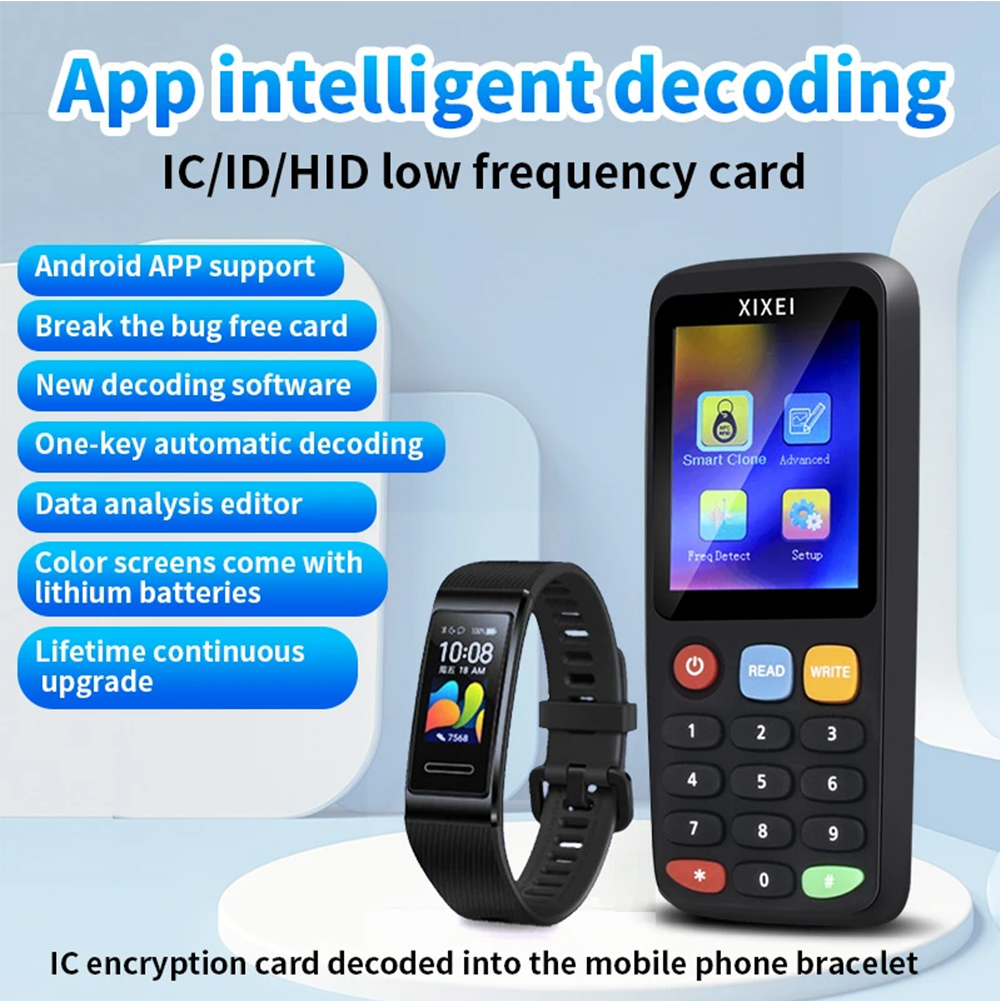 X7 Smart Card Reader RFID Key Clone Copier IC ID Token Copy Duplicator 125Khz Badge Writer 13.56Mhz NFC Tag Programmer. 