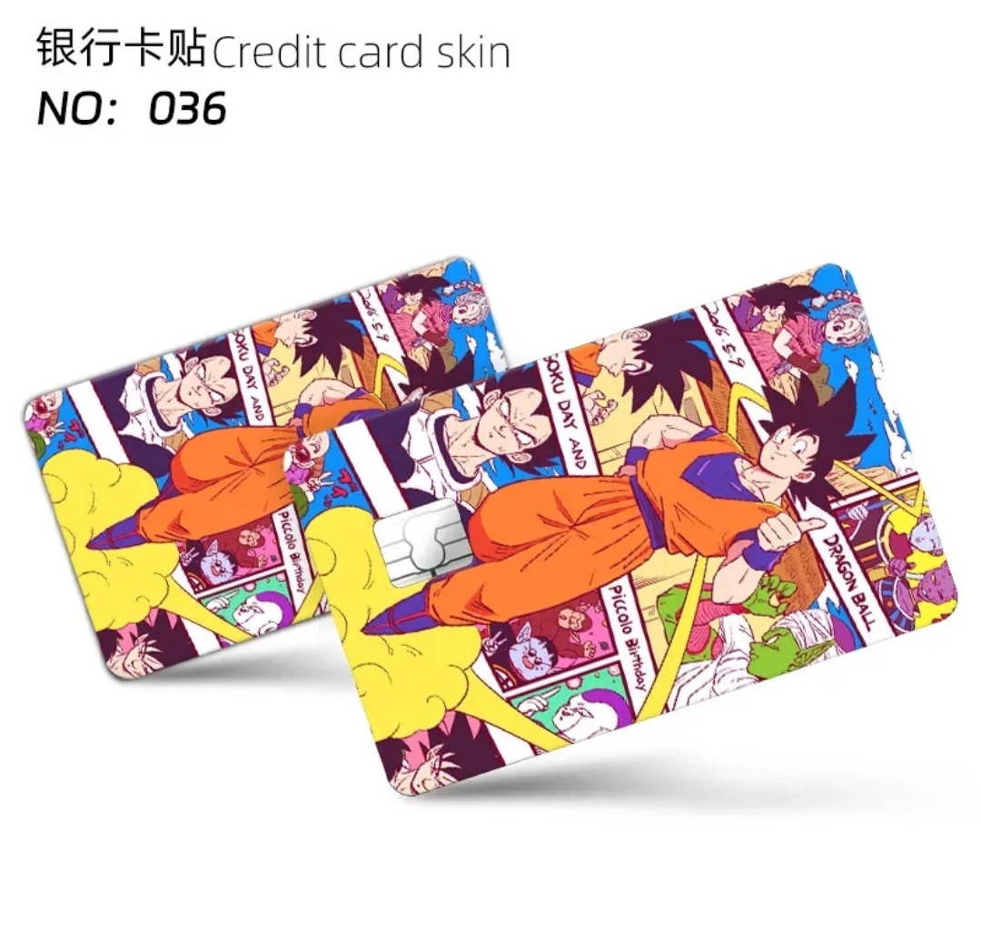 Credit Card anime Stickers Both side Beige closet Debit card sticker all Type card stickers Dragon Ball Z Naruto Funny credit card sticker sticker for debit card. 