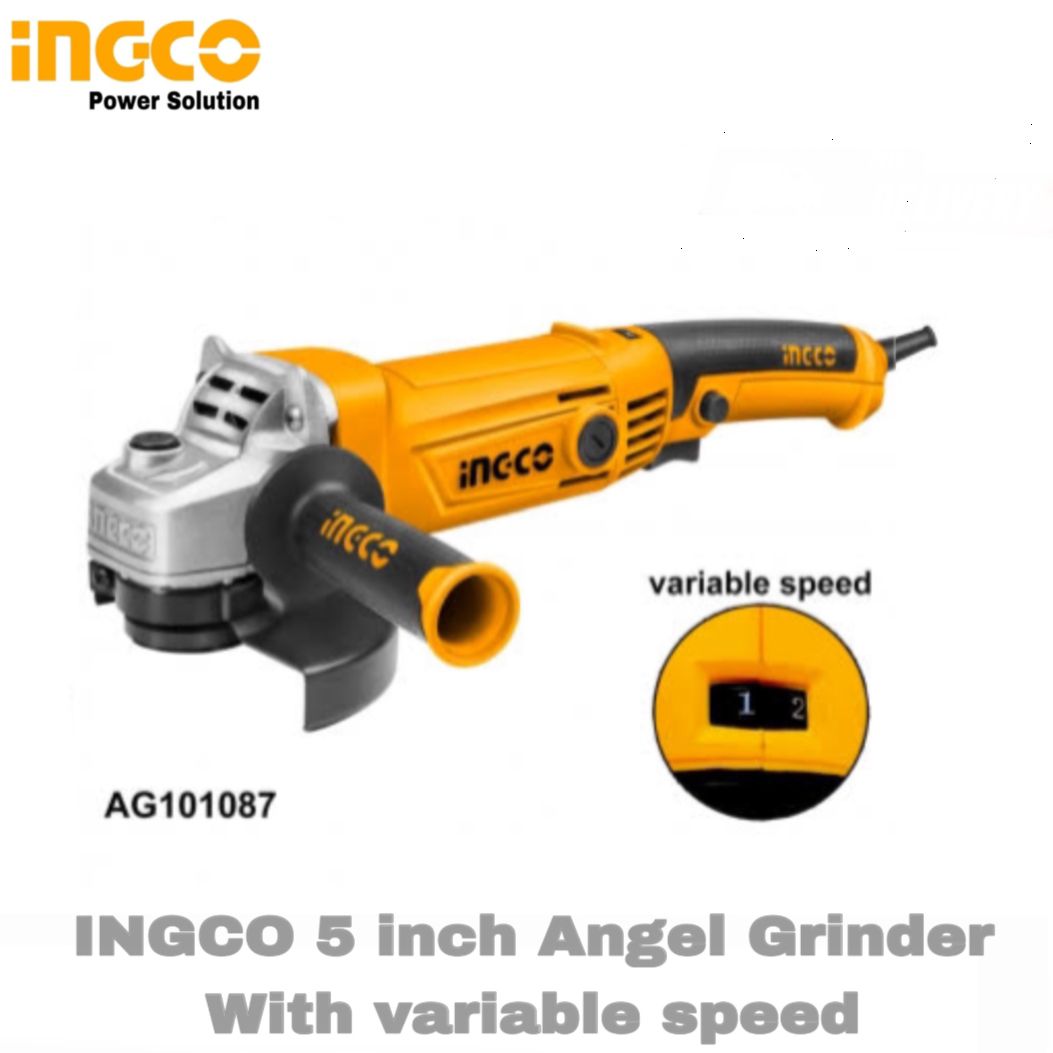Ingco 5 inch 1010W Angel Grinder With Variable Speed | INGCO AG10108- 5 inch  M15 Industrial Angel Grinder Machine|. 