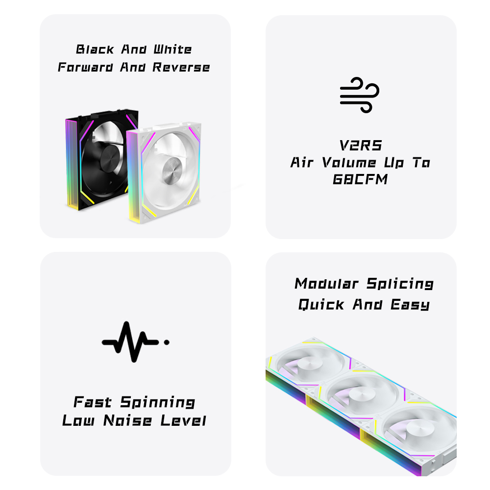 Jungle Leopard Case Fan V2RS Magic Block Free Splicing 120mm PC Computer 12V Chassis Fan Lian 3PIN 5V ARGB Divine Light Li. 