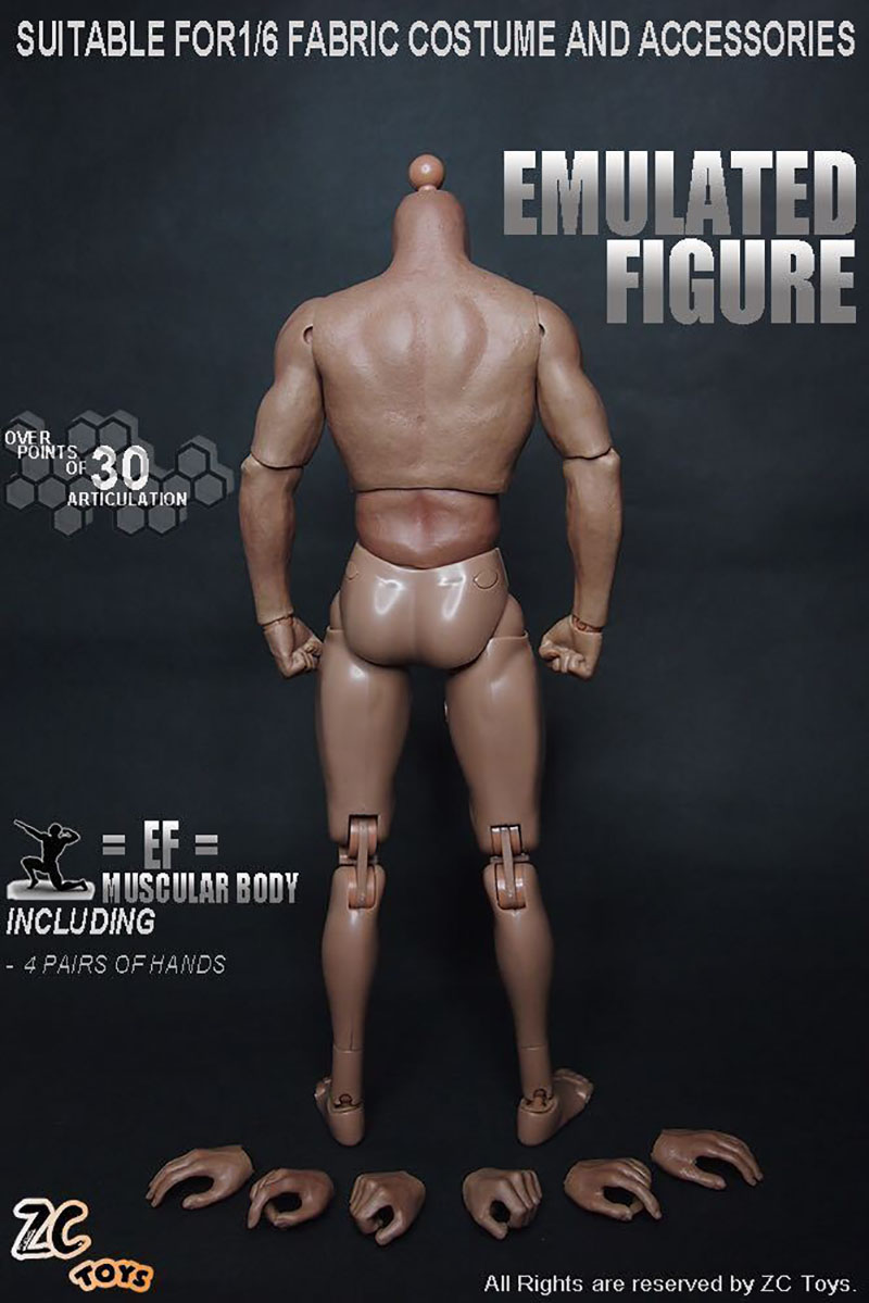 ZCtoys S001 1/6 Male Muscle Body with Neck 12 inch Super Flexible Soldier Action Figure Fit 1:6 Head Sculpt In Stock. 
