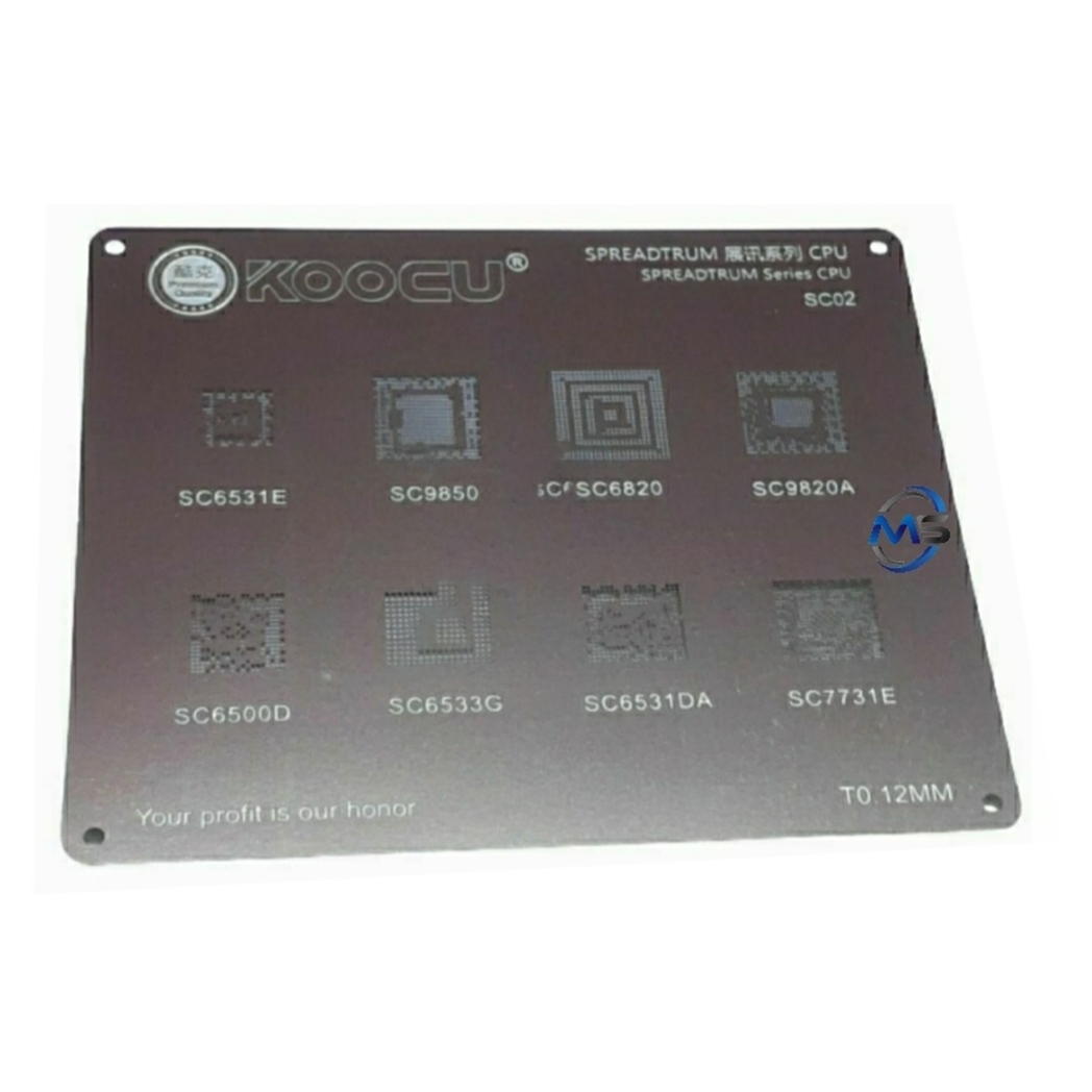 Koocu SC02 T0.12M Spreadtrum Series CPU BGA IC Raballing Stensil IC Net Tin Plate Common Non Smart Bar Type Mobile Phone. 