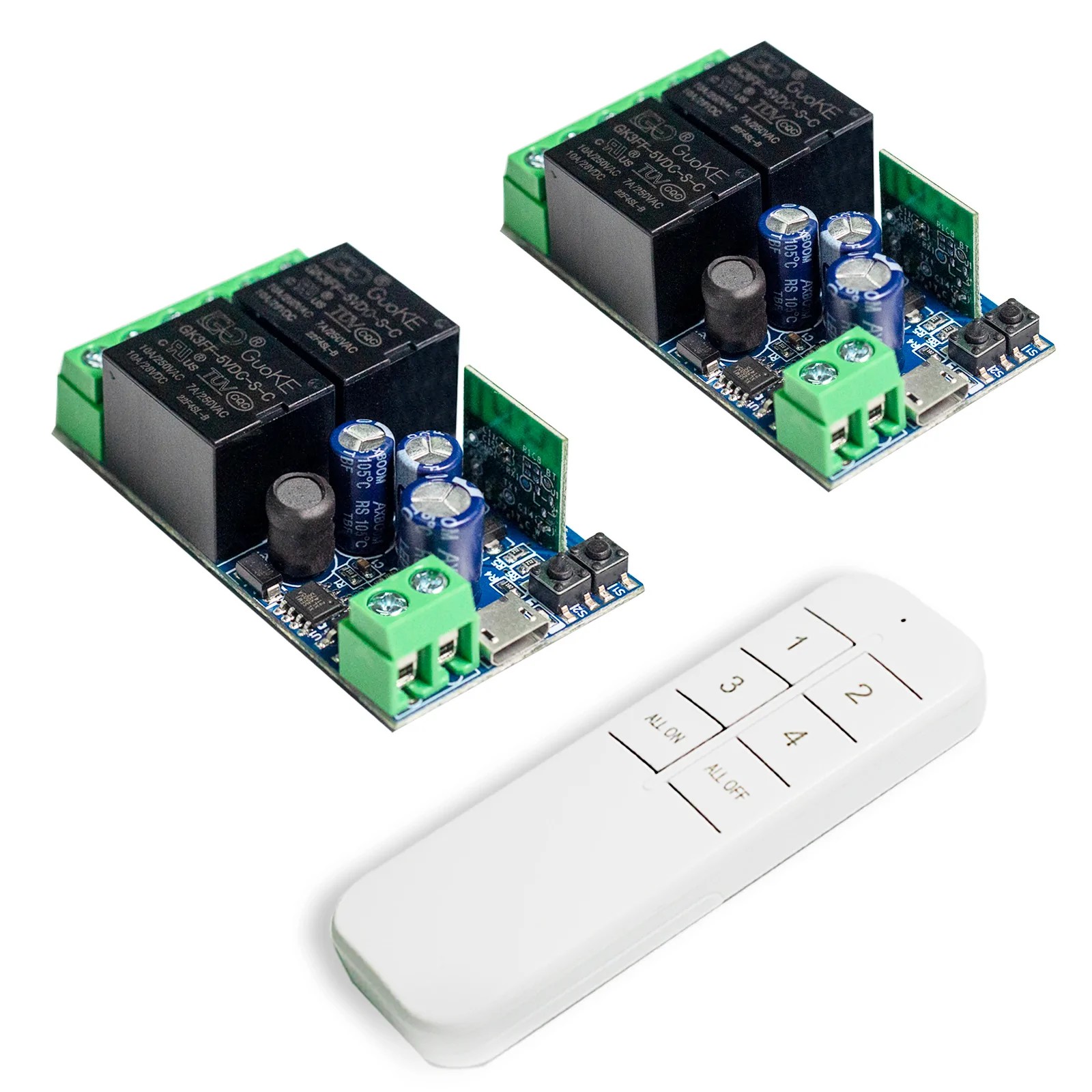 EWeLink WIFI Smart Switch DC 12V 24V 48V Module 2 Channel Relay Receiver 2.4GHz Remote Control Work with Alexa,for Gate Door Led. 