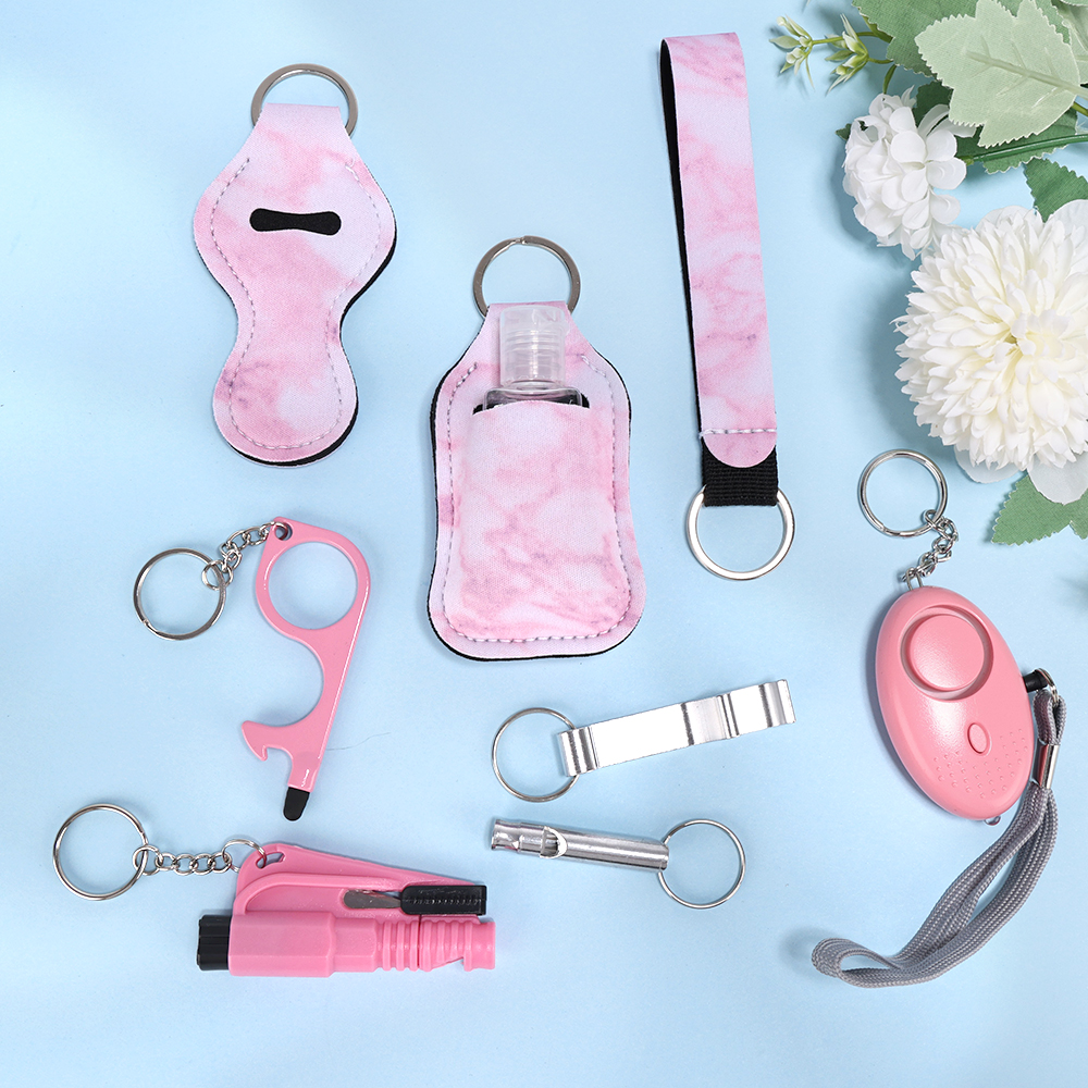 Safety Keychain Full Set, Self Defense Security Keychain Set With Personal Alarm Protective Keychain Accessories For Women Girls. 