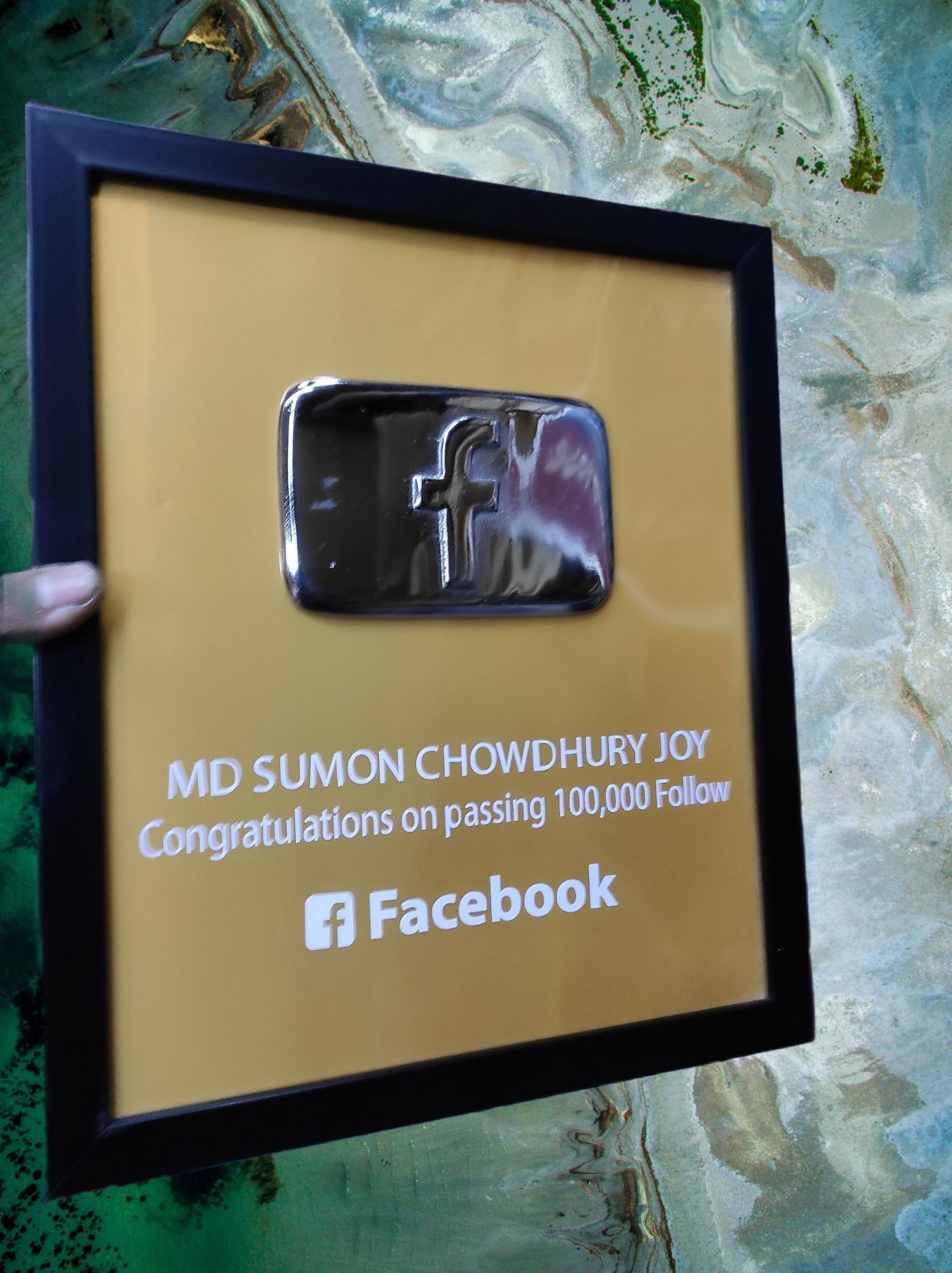 custom DIY facebook play button show piece. 
