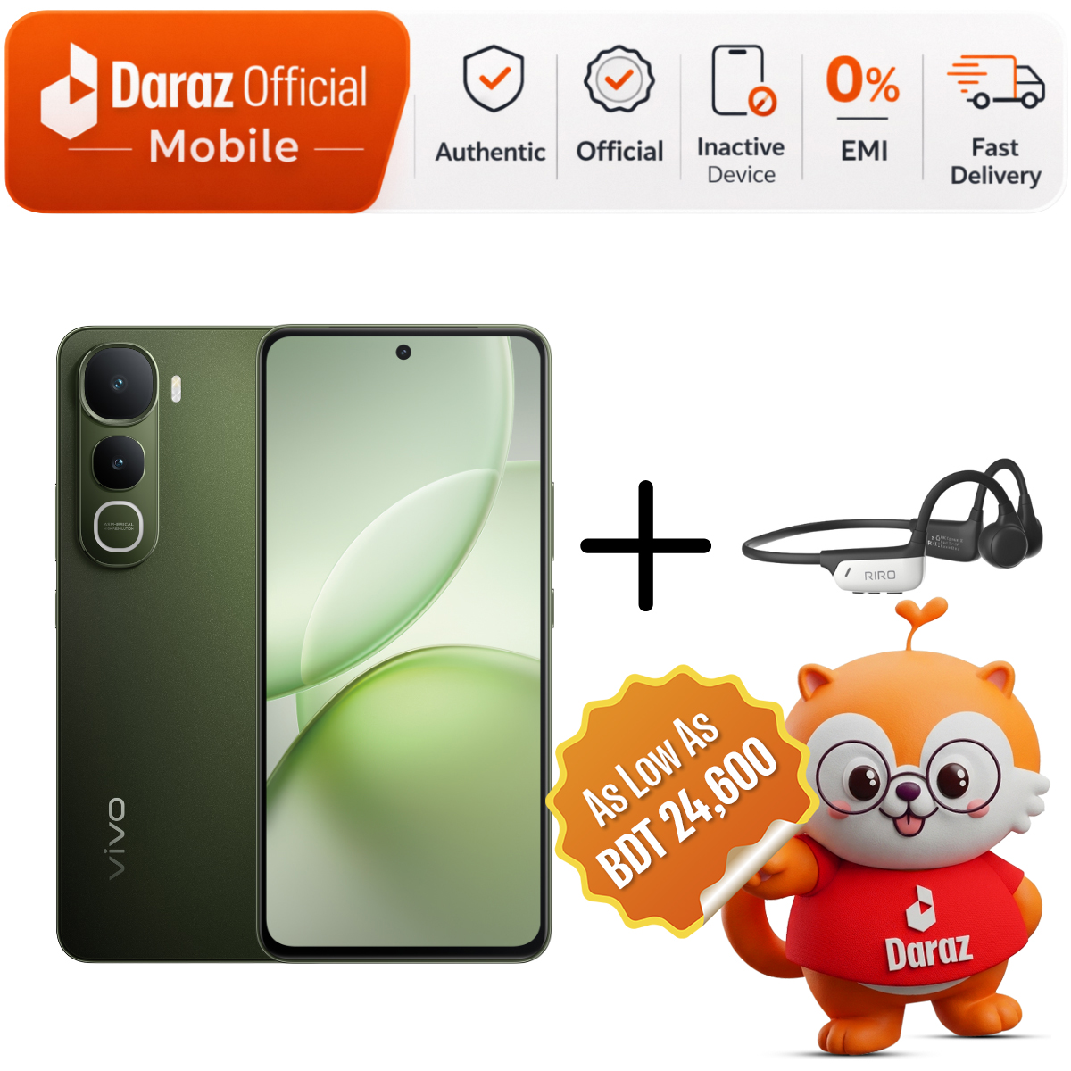 vivo Y400 8/128GB + Free Riro F20 Bone Conduction Neckband | 685 Snapdragon Chipset | Official