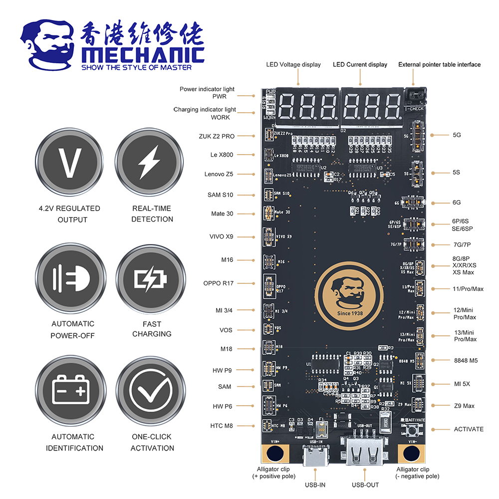 MECHANIC Battery Active Panel Fast Charge Detection Board For iPhone 5-13 Pro Max Samsung Xiaomi Android Phone  Activation. 