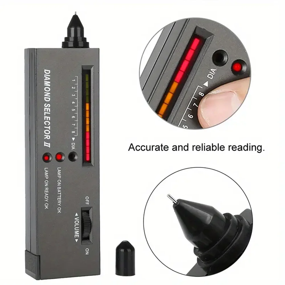 Diamond Tester Portable Gemstone Selector Tool LED Indicator Accurate Reliable Jewelry Test Tool For Jewelry Jade Ruby. 