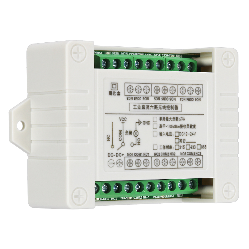 433 MHz DC 12V 24V 6 Channels RF Wireless Remote Control Switch System Receiver Transmitter 10A Relay Controller. 