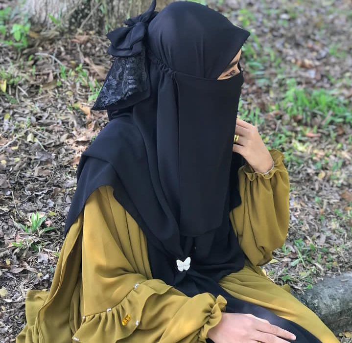 Butterfly Niqab with Rubber System, New Stylish and Comfortable Design for Modest Fashion. 