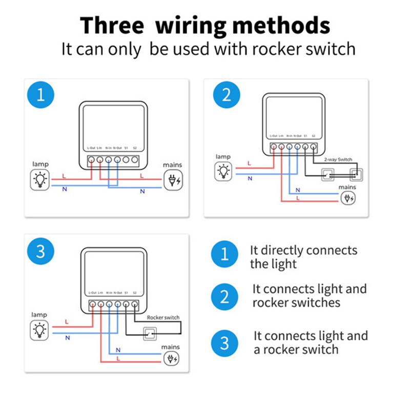 Wifi Smart Switch DIY Light Mini Switches 2 Way Control Wireless Smart Home Breaker With Alexa Google Home Cozylife Xiao Ai APP. 