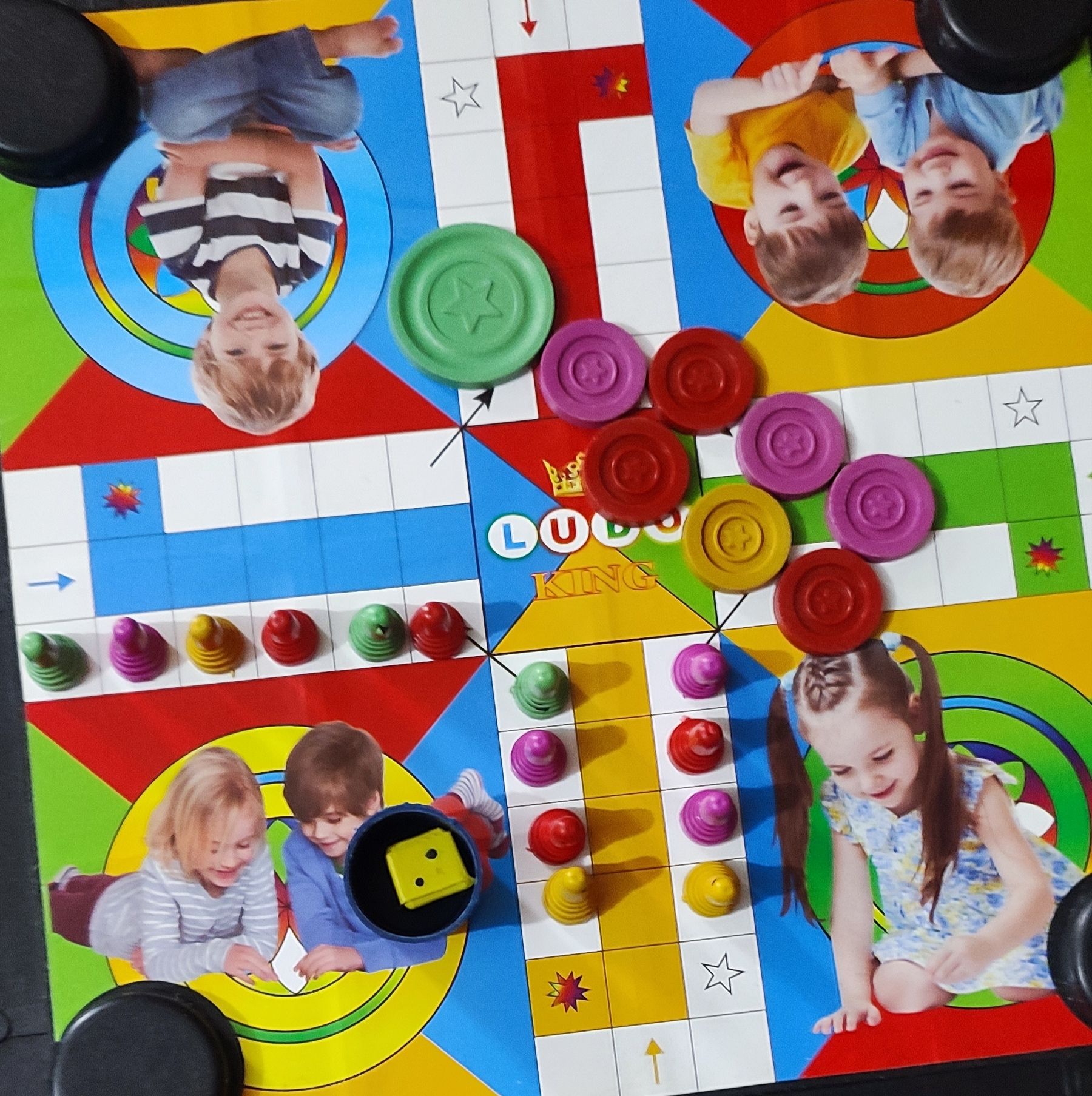 Kids Carrom Plus Ludo Plastic Board(13" height and 13" width)- Upgrade Game Nights With Our Combo Of Classic Board Games - Ensuring Endless Family Entertainment. 