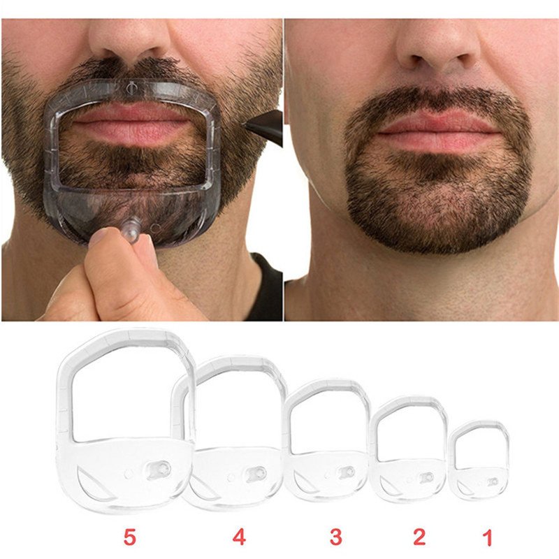 5 PCS/Set Beard Shaper Goatee Mustache Grooming Tool Transparent Face Hair Styling Template for Man. 