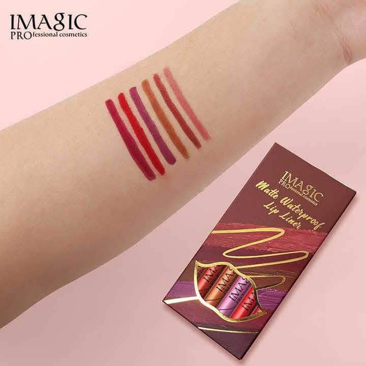 IMAGIC Lip Liner Pencil Set 6 Color/Set Shape Sculpt Weightless Precise Liner with Blendable Texture Matte Soft lipstick. 