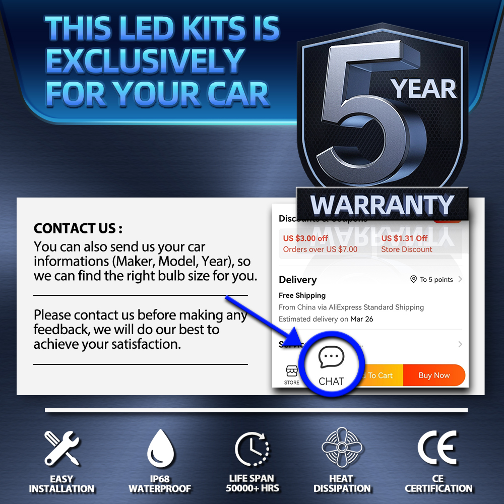 H8/H11 H13 Led Headlight Bulbs 240W 40000LM Canbus Car Lights H11 Turbo Auto Fog Lamp 6000K For Ford Focus 2008 2009 2010 2011. 