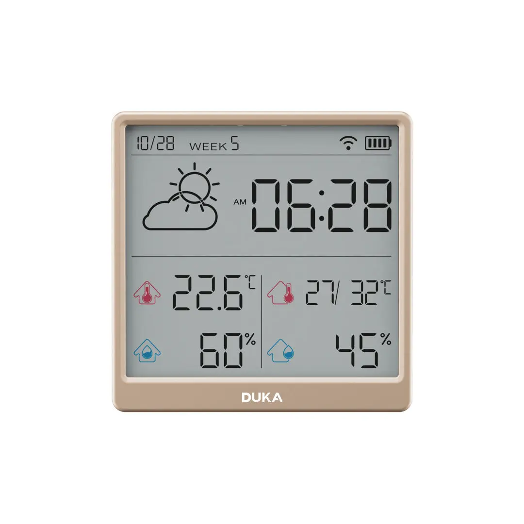 New DUKA TH3 Electronic Temperature Humidity Sensor Wifi Smart Electric Digital Hygrometer Thermometer Clocks Weather Station. 