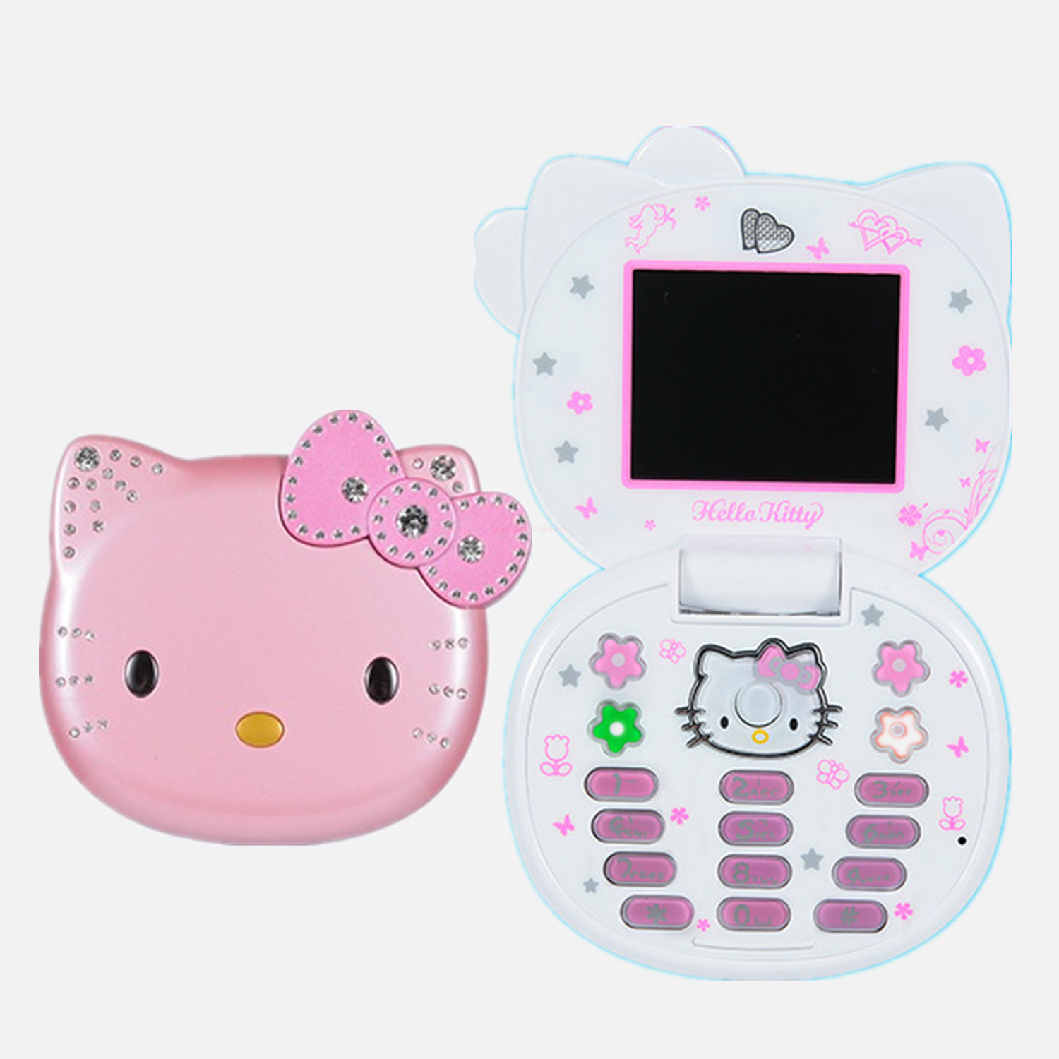 2023 Sanrio Hello Kitty Flip Phone Kawaii K688 Cartoon Kids Taiml Cute Mini Phone Birthday Fashion Girls Gifts Toys For Children. 