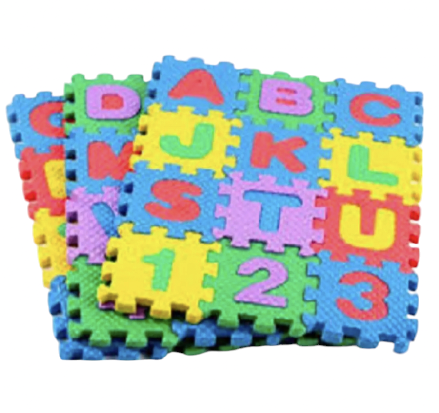 36 multicolored foam Mat, interlocking puzzle mat with removable alphabets letters and numbers