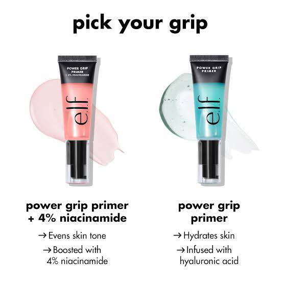e.l.f. Power Grip Primer + 4% Niacinamide, Gel-Based & Hydrating Face Primer, Evens Skin & Brightens, Grips Makeup, Vegan & Cruelty-Free, 0.811 Fl Oz , Pink. 