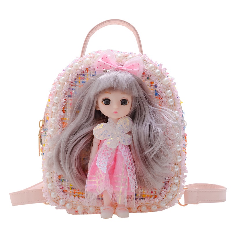 Fashion Multipurpose Princess Girl school bag Western Backpack - pink