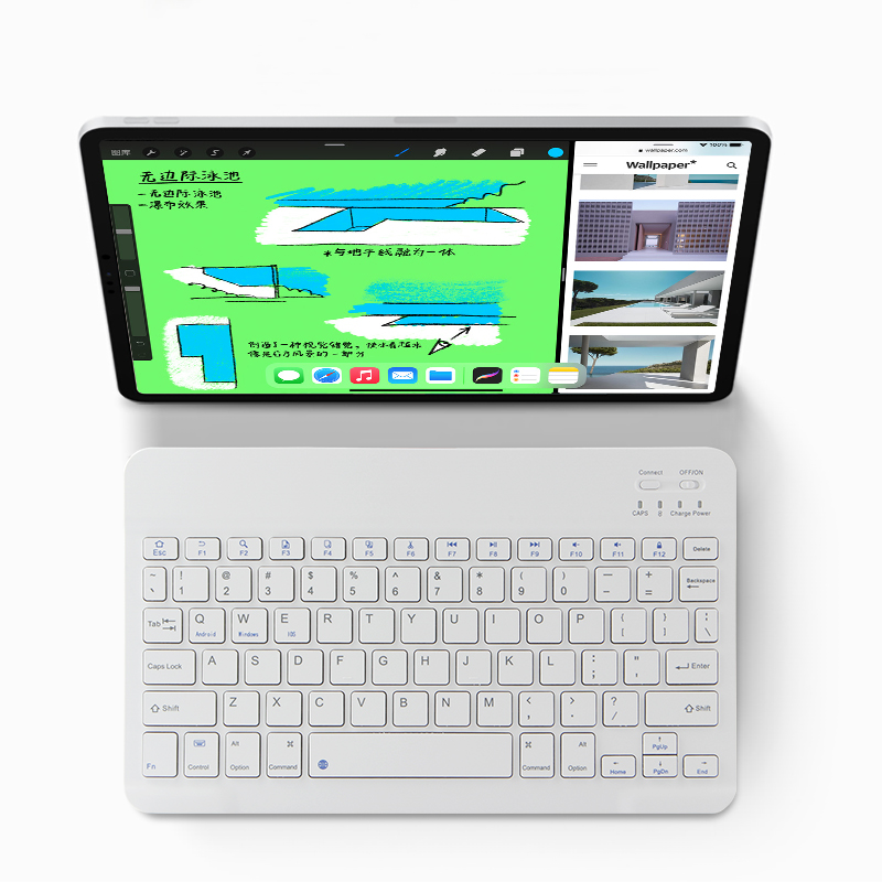 HUWEI Mini Bluetooth Keyboard Wireless Russian Keyboard Tablet Spanish Rechargeable Keyboard For Tablet ipad phone iphone Laptop. 