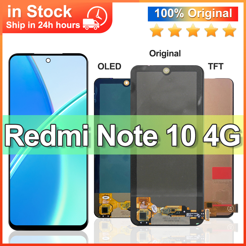 6.43'' Original For Xiaomi Redmi Note 10 4G M2101K7AI M2101K7AG LCD Display Touch Screen with Frame Digitizer For Redmi Note 10S. 