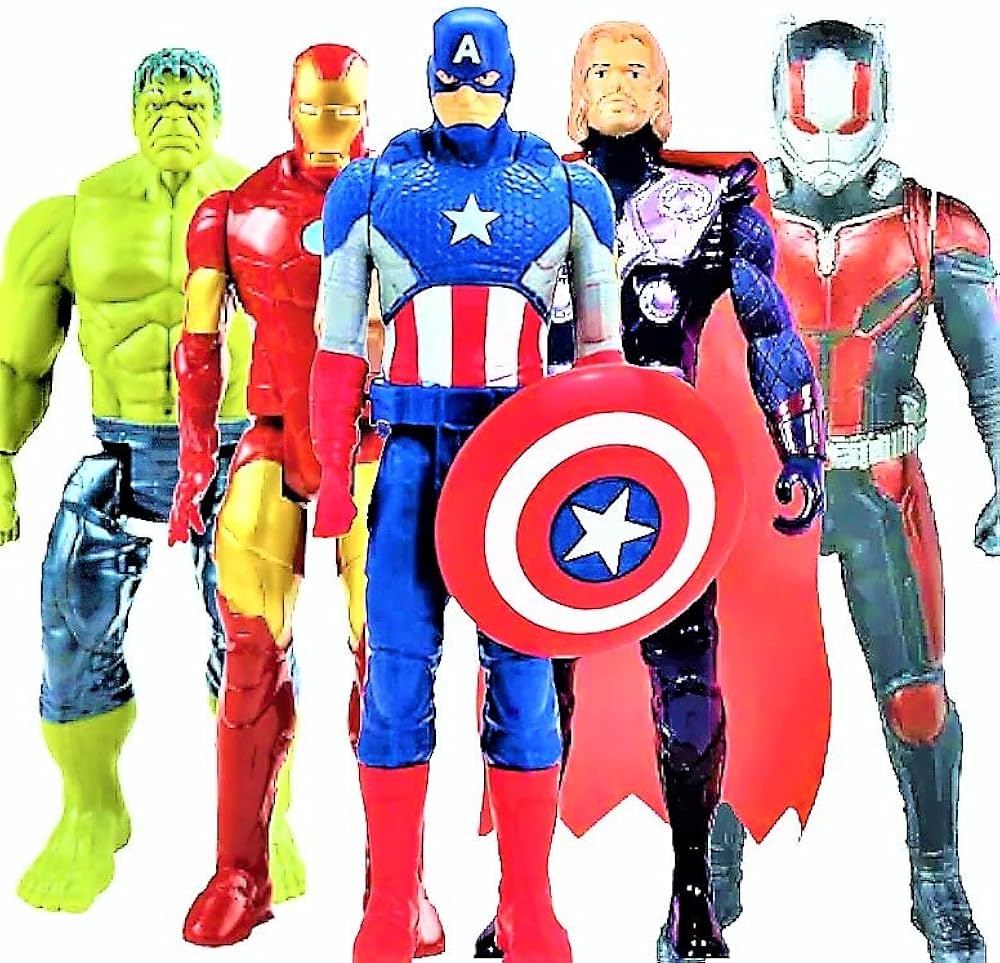 Super Heroes Figures Set, Marvel Action- Pack of 5 PCS Plastic Marvel Action Toy Set