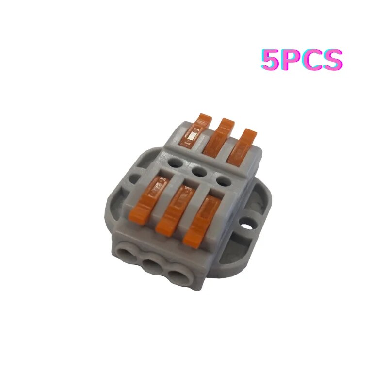 5PCS Quick Wiring Terminal Connector, Press Type Light Fixture Wire Splitter, Parallel Terminals,2/3/4 In 2/3/4 Out. 