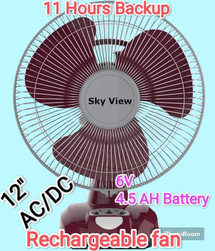 AC/DC echargeable AC/DC table fan sky view