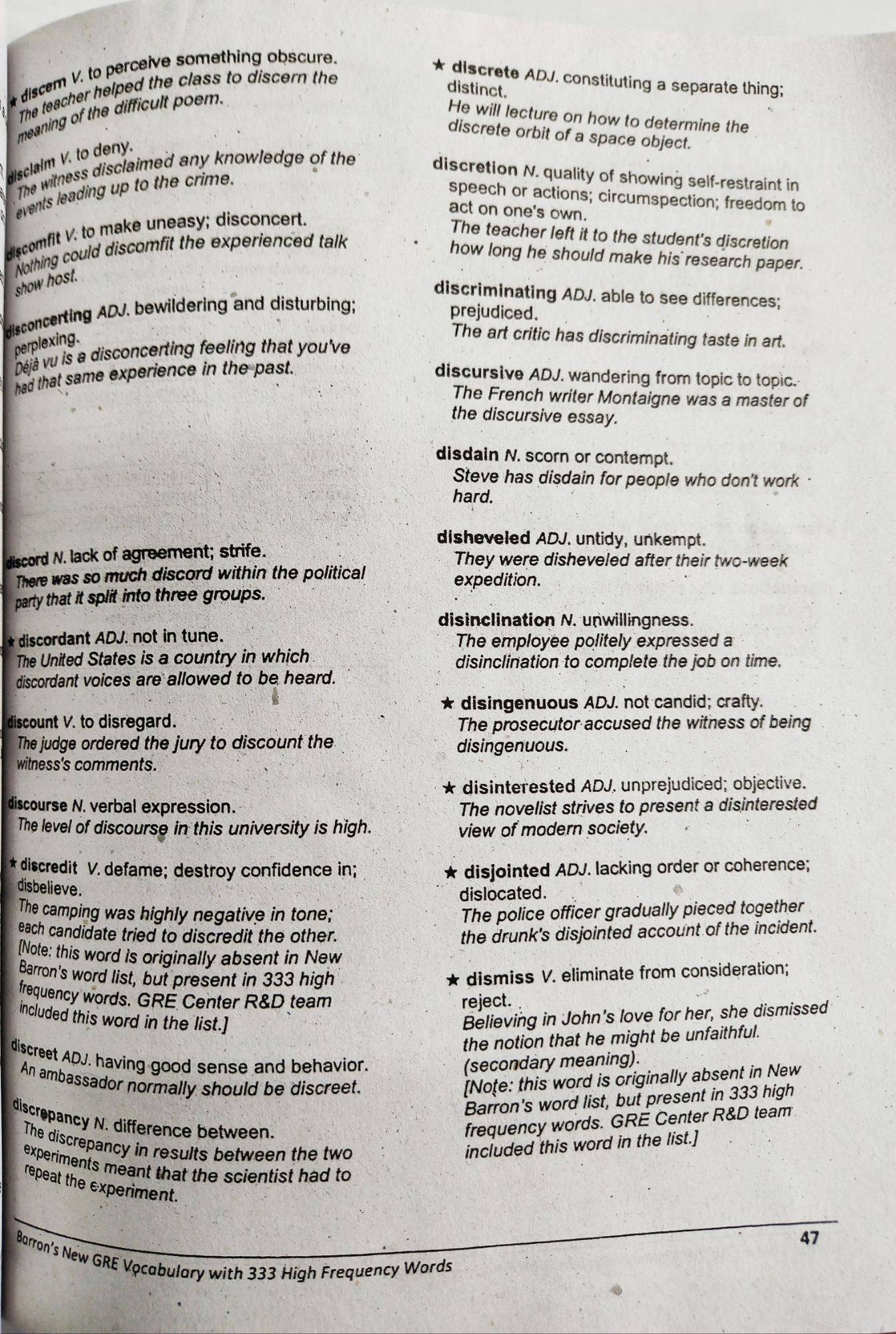 BARRON'S NEW GRE VOCABULARYplus(333 High Frequency). 