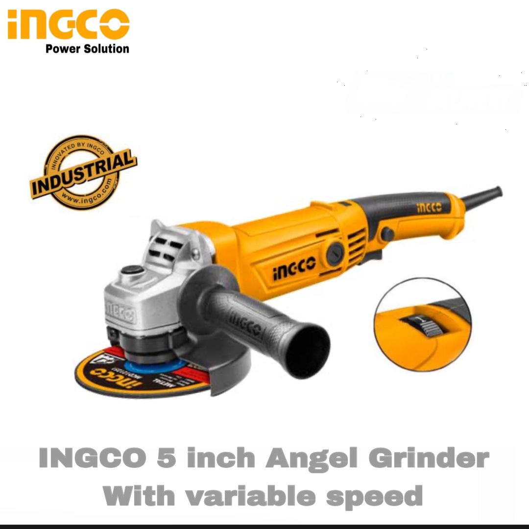 Ingco 5 inch 1010W Angel Grinder With Variable Speed | INGCO AG10108- 5 inch  M15 Industrial Angel Grinder Machine|