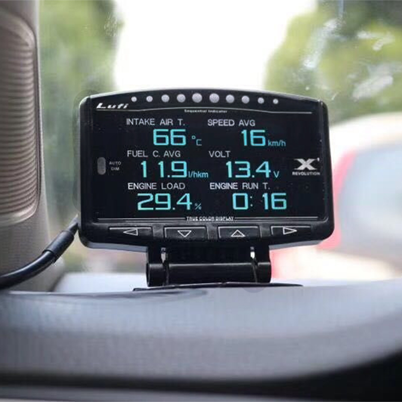 Lufi X1 OBD2 Smart Digital Multi Meter Gauge English Version Turbo boost oil pressure temperature RPM Speed gauge for cars. 